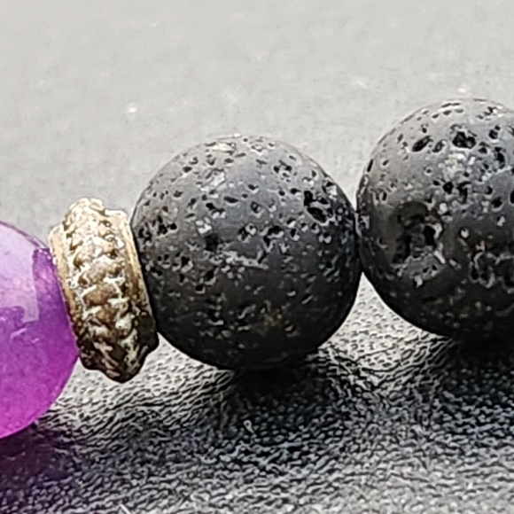 Lava Rock - Rainbow Beaded Bracelet - Picture 5 of 7